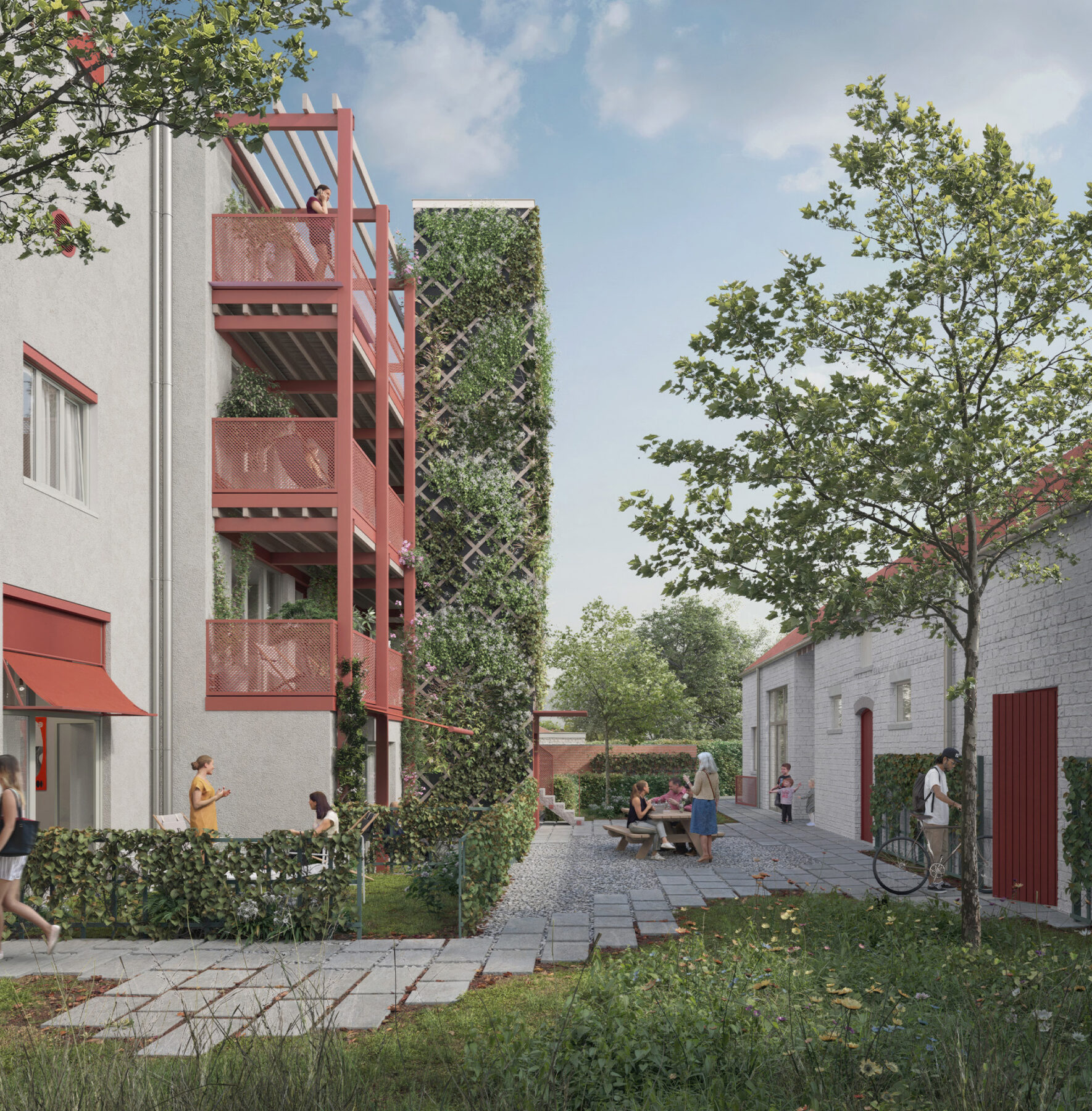 ectv, Stek Future, Kessel-Lo. Projet de cohabitation comprenant 8 unités résidentielles et un programme collectif.