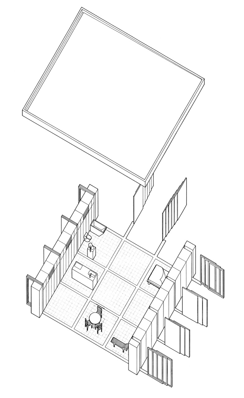 Shigeru Ban, Nine Square Grid House, Hadano, Kanagawa, Japon, 1997